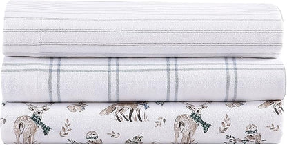 Eddie Bauer - Full Sheets, Cotton Flannel Bedding Set, Brushed For Extra Softness, Cozy Home Decor (Woodland Friends, Full)
