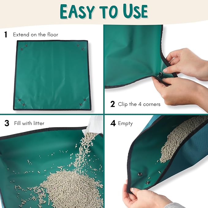 Travel Litter Box for Cats Small & Foldable - Non-Stick Portable Litter Box for Cat Traveling, No-Mess, Collapsible Litterbox (Essentials Traveling with Cats by Car, Plane, and Camping)-Mewly Pet