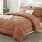 CozyLux King Size Comforter Sets Pumpkin - 7 Pieces Bed in a Bag King, Luxury Soft Bed Set for All Seasons, Bedding Set with Down Alternative Comforter, Sheets, Pillowcases & Shams