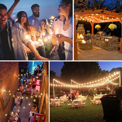 Brightever 120ft Outdoor G40 LED Globe String Lights Dimmable Waterproof Shatterproof Light Strings with 60+2 Bulbs Connectable Commercial Hanging Lights for Patio House Backyard Balcony