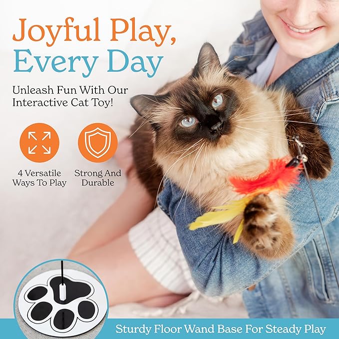 Interactive Cat Toys for Indoor Cats Suction Cup Cat Toys for Indoor Cats Bird Hunting Slefplay Simulation for Kitten Flying Bird Toy Feather Wand Attachments-Mewly Pet