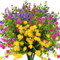 36 Bundles Outdoor Artificial Fake Flowers UV Resistant No Fade Boxwood Faux Plastic Shrubs Plants for Garden Patio Porch Window Box Home Wedding Farmhouse Hanging Décor