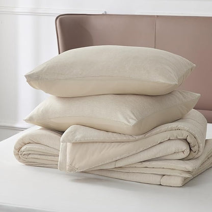 Bedsure California King Comforter Set - Cooling and Warm Bed Set, Linen Reversible Bedding for All Season, 3 Pieces, 1 California King Size Comforter (104"x96") and 2 Pillow Cases (20"x36")