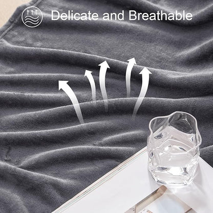 Exclusivo Mezcla Fleece Blanket King Size for Bed, Super Soft and Warm, All Season Use, Cozy, Plush, Lightweight, 120x120 Inches, Dark Grey