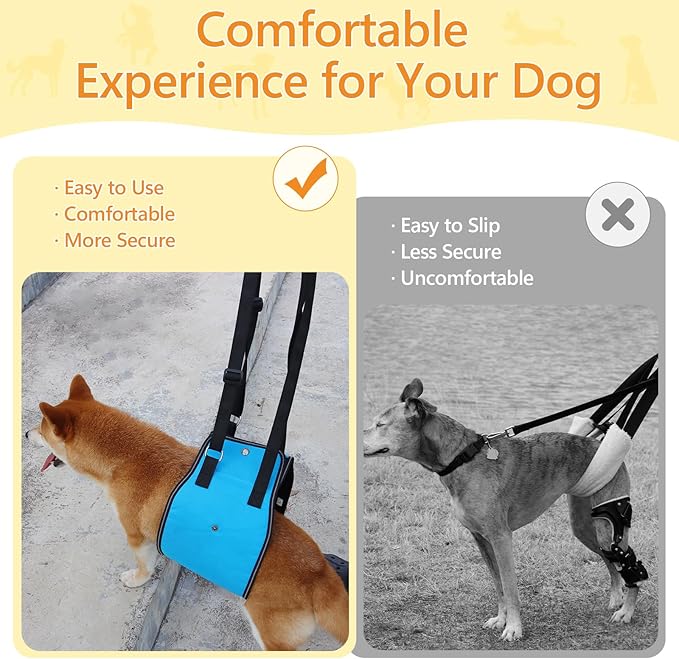 Dog Lift Harness Dog Sling for Large Dogs, Portable Dog Carrier Sling for Back Legs, Ajustable Hip Support Harness for Weak Rear Leg, Assist Senior Disabled Joint Injuried and After ACL-Mewly Pet