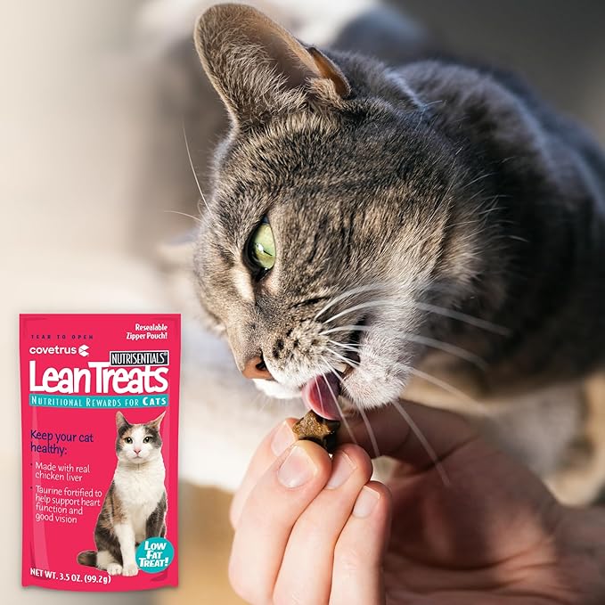 Covetrus Nutrisential Lean Treats for Cats - Soft Cat Treats for Small, Medium, Large Cats - Nutritional Low Fat Bite Size - Chicken Flavor - 10 Pack - 3.5oz-Mewly Pet
