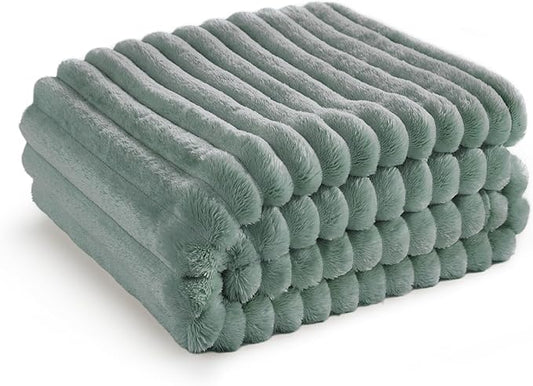 Bedsure GentleSoft Twin Blanket for Couch - Cozy Soft Blankets for Women, Cute Small Fleece Throws for Girls, Sage Green, 60x80 Inches