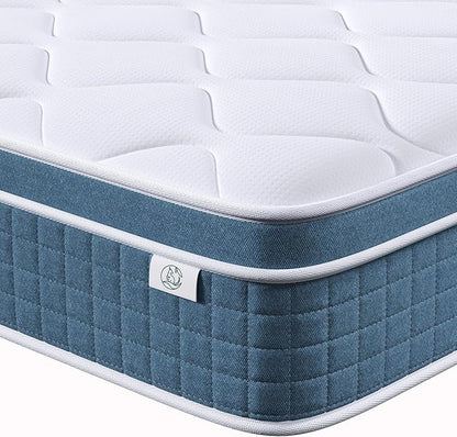 koorlian Twin XL Mattress 12 Inch - Cooling Hybrid Mattress in a Box for Back Pain Relief - Pocket Spring & Memory Foam | Fiberglass-Free, Medium Firm Feel, CertiPUR-US, 120 Nights Trial