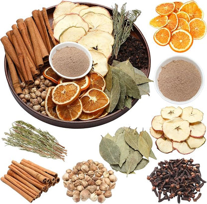 Christmas Simmering Potpourri Bag Cinnamon Stick Dried Orange Slice Apple Slice Lily Clove Rosemary Bay Leaf White Cardamom Powder, Fall Scent Fragrance Stovetop Potpourri Fall Thanksgiving Gift