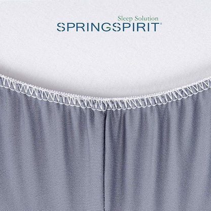 Box Spring Cover Queen Size, Alternates for Bed Skirt, Smooth and Elastic Woven Material Wrap Around 4 Sides of The Box Spring, Wrinkle & Fading Resistant, Washable, Dustproof, Gray
