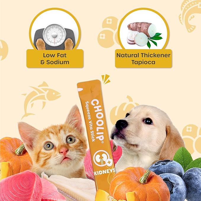 Bundle | Kidney + Brain Pouches. 14 Squeeze Vita Sticks (7 Kidney + 7 Brain) with Essential multivitamins. [Both Products are for Cats & Dogs of All Life Stages]-Mewly Pet