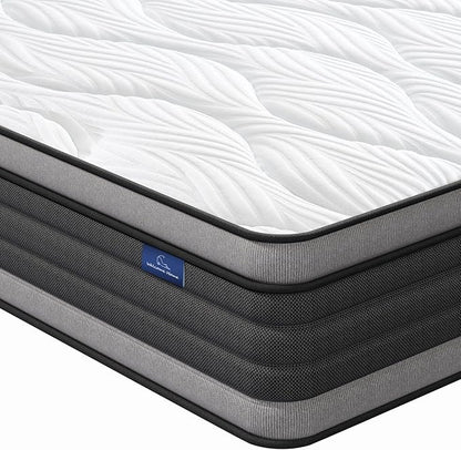 Vesgantti Twin XL Mattress, 12 Inch Hybrid Twin XL Size Mattress in a Box, Memory Foam and Individually Pocket Spring, Innerspring Mattress for Pressure Relief and Supportive, Medium Firm