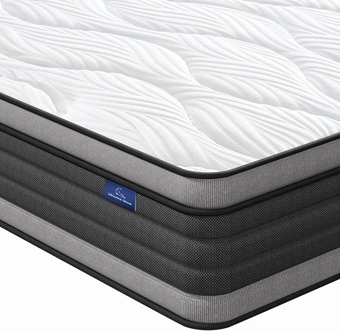 Vesgantti King Mattress, 14 Inch Hybrid Innerspring Mattress with Memory Foam, Individually Pocket Coils for Motion Isolation, King Size Mattress in a Box, Medium Firm Feel