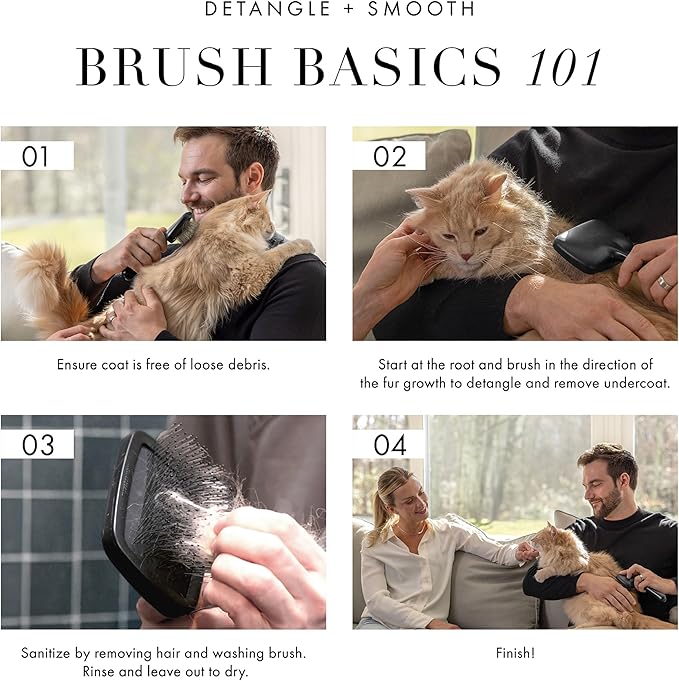 Tweezerman Dog and Cat Slicker Brush for Large Pets, Grooming Brush with Coated Bristles to Prevent Scratching and Ergonomic Handle-Mewly Pet