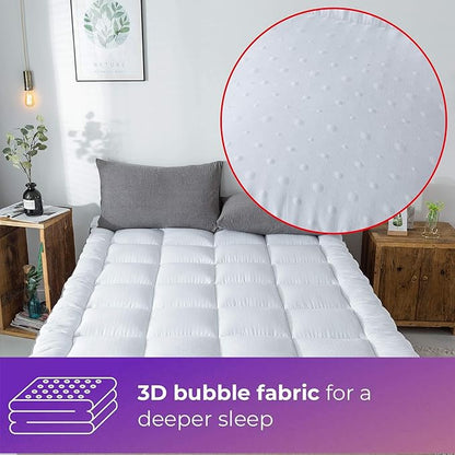 Mattress Topper Twin & Mattress Pad Protector - Quality Plush Luxury Down Alternative Pillow Top - 2inch Extra Thick Mattress Cover(39"x75")