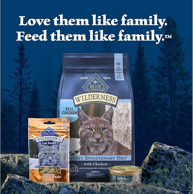Blue Buffalo Wilderness Rocky Mountain Recipe Natural High Protein Wet Food for Adult Cats, Trout in Tasty Gravy, 5.5-oz cans, Pack of 24-Mewly Pet