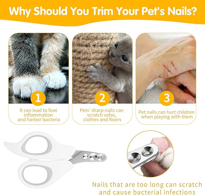 Cat Nail Clippers with Circular Cut Hole, Dogs Pets Nail Clippers & Trimmers Puppy Nails Clipper Cat Claw Trimmer with Safety Guard -Avoid Over Cutting Pet Nails Clipper for Novice Pet Families-Mewly Pet