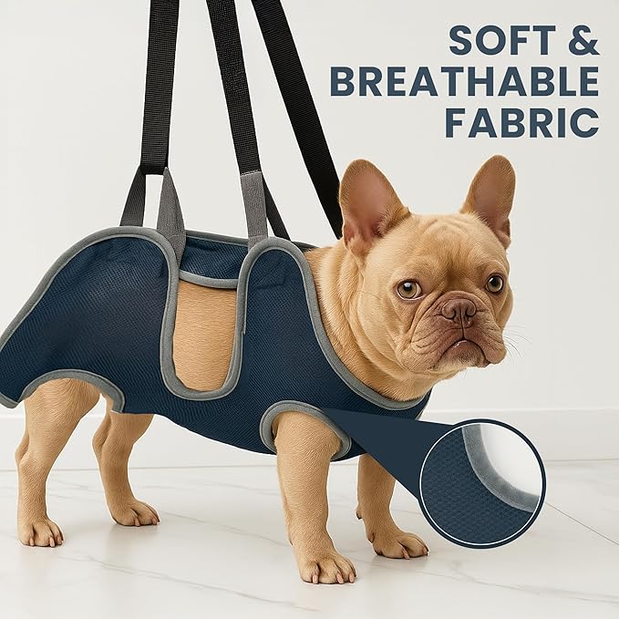 Pet Grooming Hammock Kit for Dogs & Cats - Includes Hammock Harness, Nail Clippers, Nail File, Grooming Glove, Dematting Comb, S-Hooks, Carabiners & Storage Bag for Easy Home Grooming Large (93×56) cm-Mewly Pet