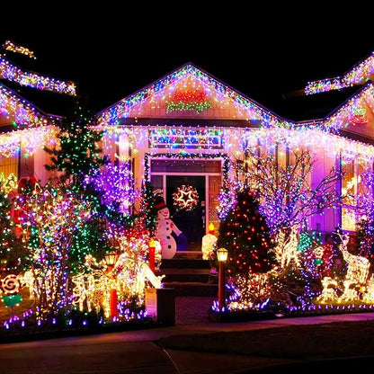 Dazzle Bright Outdoor Christmas String Lights, 1000 LED 328 FT Plug in Fairy Light with Remote Control 8 Modes & Timer, Waterproof Decoration for Home Garden Yard Xmas Wedding, Multi-Colored