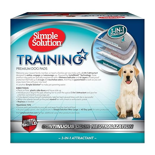 Simple Solution Puppy Training Pads – Large Leak-Proof Potty Pads for Dogs – Disposable with Odor Control and Absorbent Core for Floor Protection – 23 x 24 Inches – 100 Count-Mewly Pet