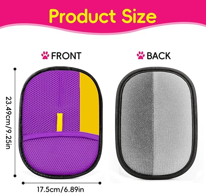 Upgraded pet Hair Removal Gloves, Reusable pet Hair Removal Gloves, Powerful cat and Dog Hair Removal, Suitable for Clothes、Sofas、Carpets、car Seats etc. (2PCS Purple)-Mewly Pet