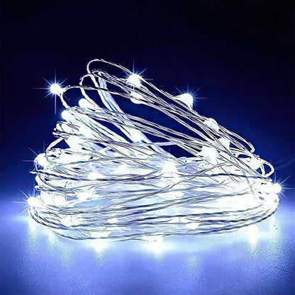 Homemory 2 Pack 33 Ft 100 LED Fairy Lights Battery Operated String Lights with Remote Waterproof 8 Modes Firefly Twinkle Christmas Lights for Outdoor Wedding Decorations(Cool White)