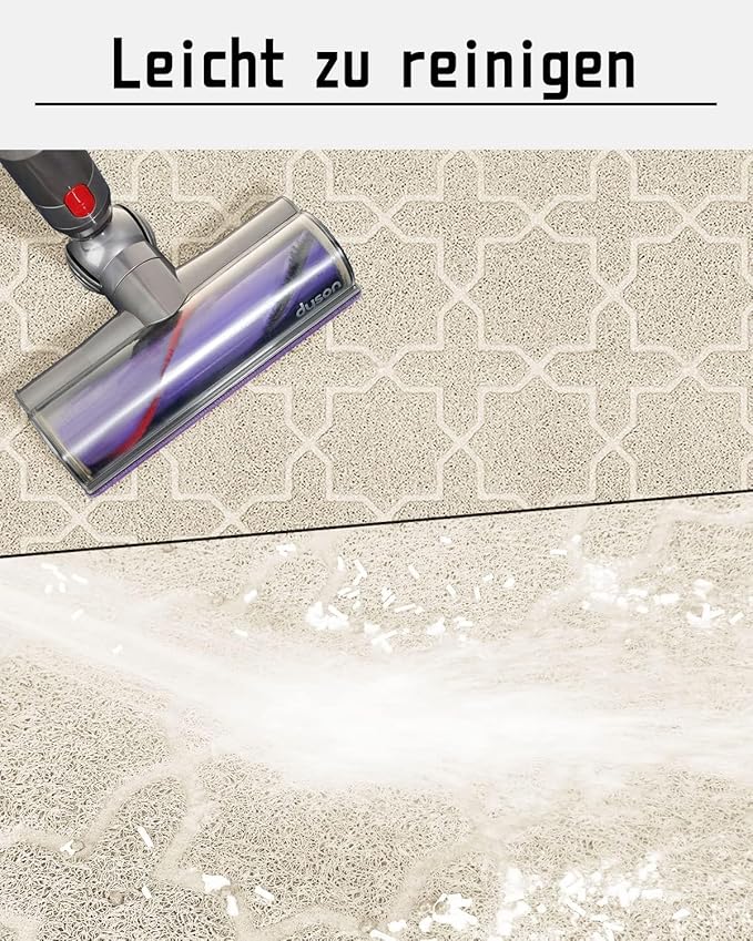 Yimobra Cat Litter Mat, 47"x36" Litter Box Mat with Litter Lock Mesh, Soft Cat Litter Mat Litter Trapping Mat, Easy to Clean, Non-Slip, Water Resistant, Litter Free Floors, Beige-Mewly Pet