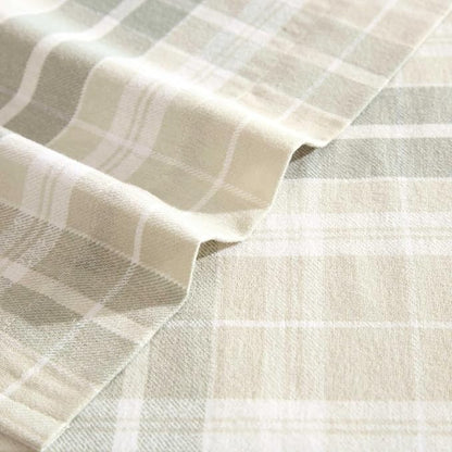 Laura Ashley - Flannel Sheets Twin Size, Anti-Pilling & Wrinkle Resistant Cotton, Touchably Soft for All-Season Comfort - Bed Sheets with Matching Pillowcase & Fitted Sheet (Mulholland Plaid Green)