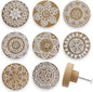 8Pack 1.8" Wooden Boho Nursery Kids Dresser Drawer Pulls Cute Cabinet Furniture Decorative Knobs