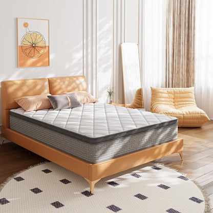 Full Mattress,10 Inch Full Size Hybrid Memory Foam and Individual Pocket Spring,Motion Isolation,Medium Firm Mattress,Pressure Relief