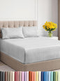 Extra Deep Twin XL Sheet Set - 4 Piece Breathable and Cooling Sheets - Hotel Luxury Bed Sheets Set - Easy Fit - Soft, Wrinkle Free and Comfy Sheets Set - Grey Striped Sheet Set with Extra Deep Pockets