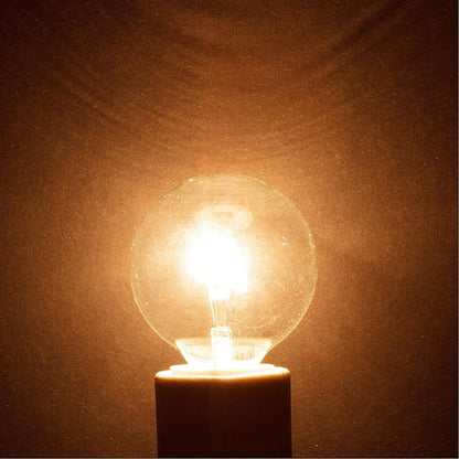 Simba Lighting Small Globe G16.5 Round Bulb 25W E12 Candelabra Base (10 Pack) for Chandelier, Ceiling Fan, Decorative Vanity Lights, Sconce, Aromatic Wax Warmer, Clear Glass 110V 120V 2700K Warm White