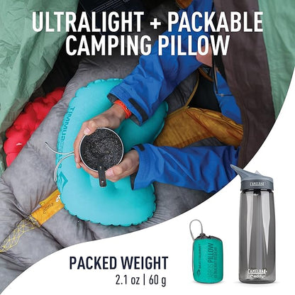Sea to Summit Aeros Ultralight Inflatable Camping and Travel Pillow, Regular (14.2 x 10.2), Sea Foam