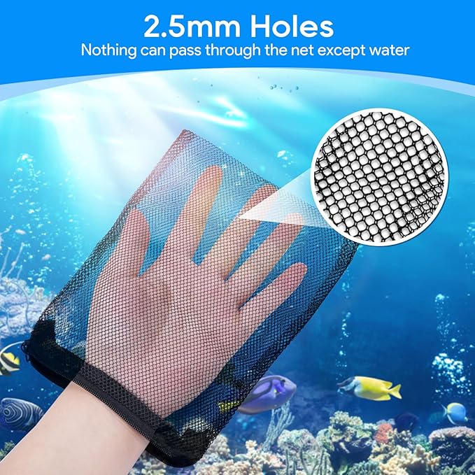 Aquarium Filter Media Bags for Aquarium with Zipper, Fine Mesh Bag Reusable Strong Polyester for Activated Carbon, Bio Filter Balls, Ceramic Rings, Filter Stones 10PCS 3.93" x 5.9"-Mewly Pet