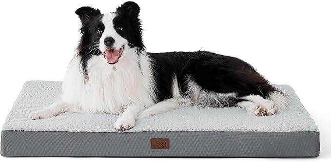 Bedsure Dog Beds Large Sized Dog - Orthopedic Flat Pet Beds with Removable Washable Cover, Egg Crate Foam Puppy Mat, Suitable for Pet Up to 65 lbs-Mewly Pet