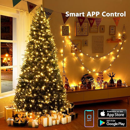 Brizled Smart Christmas Tree Lights, 66FT 200 LED Color Changing Christmas String Lights App & Voice Control, Warm White & Multicolor WiFi Xmas Light Music Sync for Indoor Outdoor Xmas Wedding Party