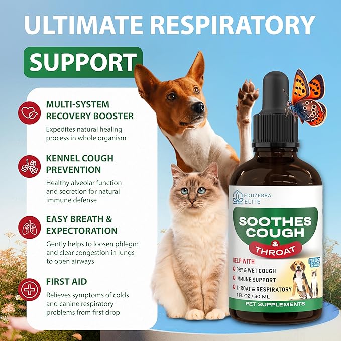 Kennel Cough Drops for Dogs & Cats Cough Relief Dry and Wet Pet Cough Allergy Relief - for Dogs of All Breeds & Sizes-Mewly Pet