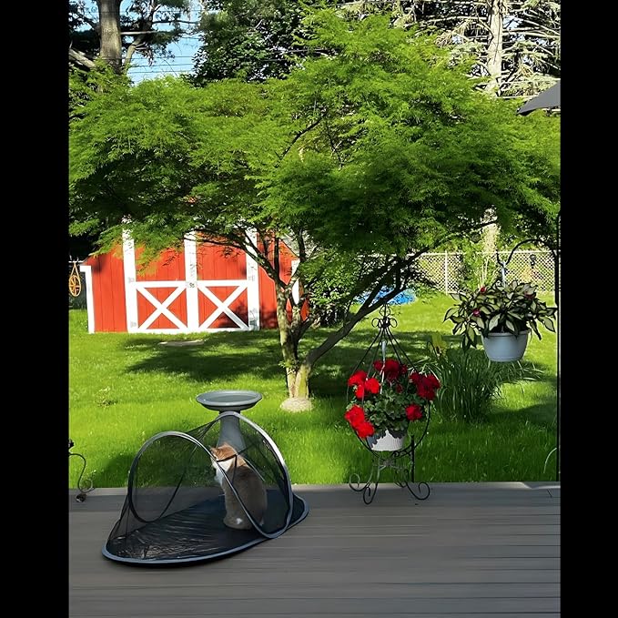 Cat Tent Outdoor, Pet Enclosure Tent Suitable for Cats and Small Animals, Indoor Playpen Portable Exercise Tent with Carry Bag（Black）-Mewly Pet