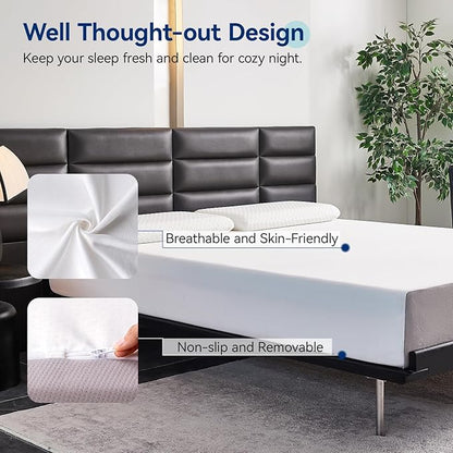 Amazon Basics Memory Foam Mattress, Medium Firm, 10 Inch, Twin, White/Grey