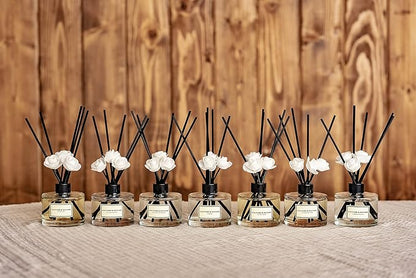 CULTURE & NATURE Reed Diffuser Set 6.7oz (200ml) Mango Mandarin Scented Diffuser with Sticks Home Fragrance Reed Diffuser for Bathroom Shelf Decor