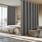 NICETOWN Grey Extra Wide 100% Blackout Linen Room Divider Curtain Screen Partitions, 100 inch per Panel, Energy Smart Thermal Insulated Drape for Closet