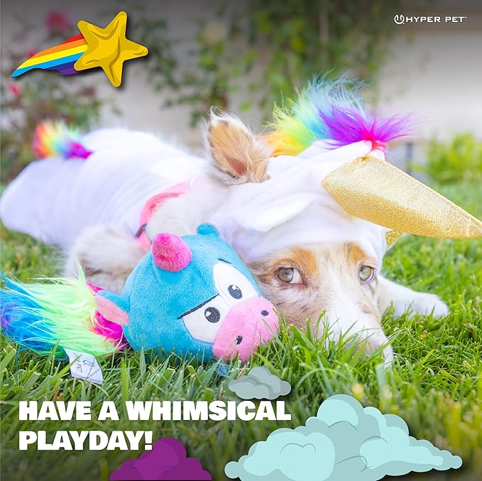 Hyper Pet Doggie Tail & Unicorn Pal Interactive Plush Dog Toys - 2 Pack Value Pack (Interactive Toy That Wiggles, Vibrates & Barks Dog Toys for Boredom & Stimulating Play) Colors May Vary-Mewly Pet