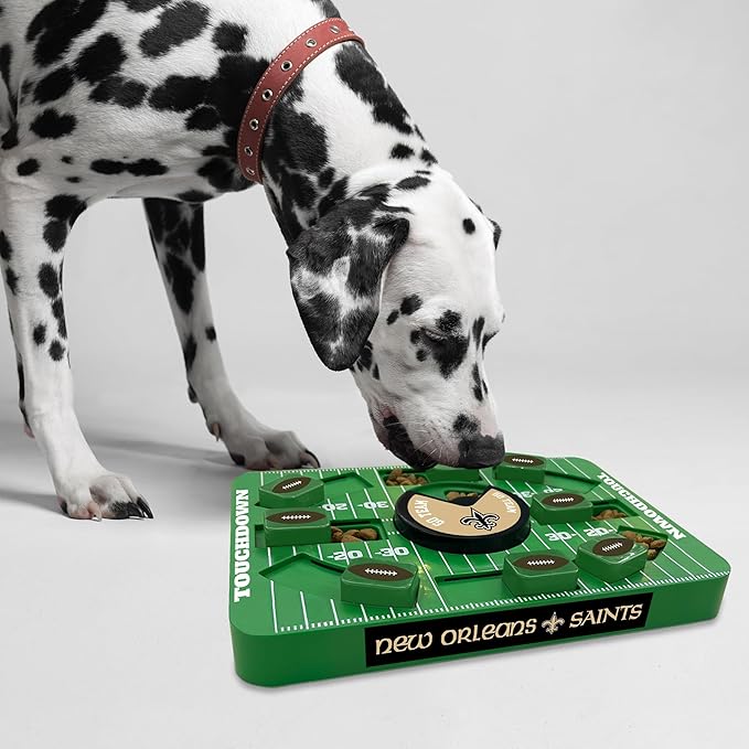 Pets First NFL New Orleans Saints Large Puzzle Toy - Interactive Dog Slow Feeding Treat Toy, Large Size-Mewly Pet