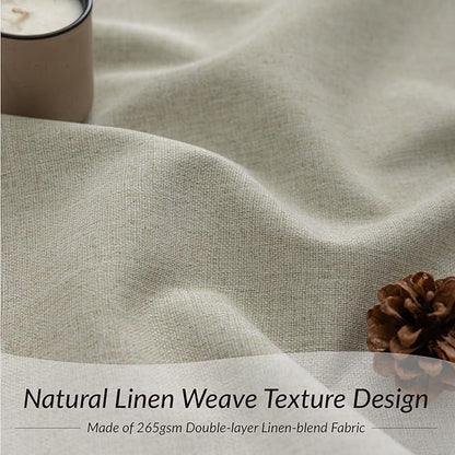 KangBang Pinch Pleated Drapes Blackout 84 Inch Length 2 Panels Set, Thermal Insulated Pleated Drapes with Hooks for Bedroom Living Room, Elegant Modern Decor, Linen, 42" W x 84" L