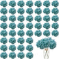100PCS Artificial Hydrangea Flowers, Fake Flowers Silk Hydrangea Full Flowers Heads with Stems for Wedding Home Party Shop Baby Shower Decor (Yellow Blue)