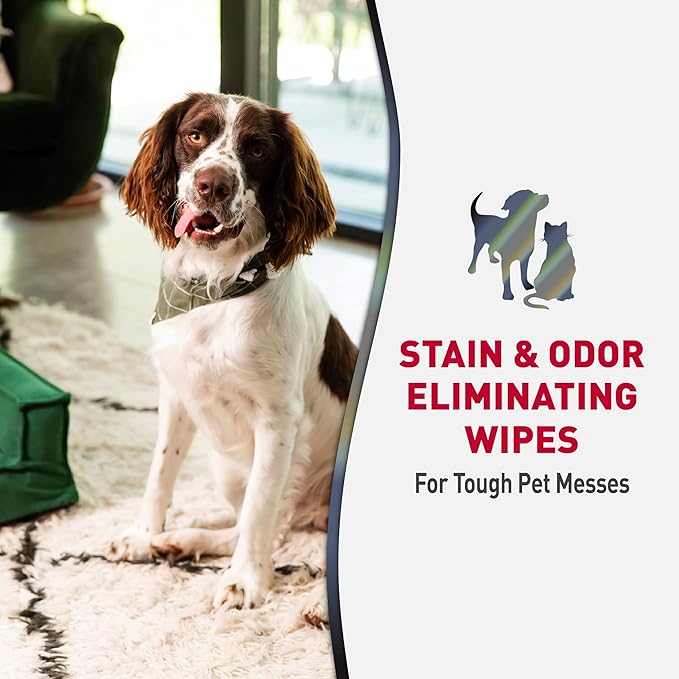 Nature’s Miracle Advanced Stain And Odor Eliminating Wipes for Hard Surfaces, 30 Count, Enzymatic Formula Eliminates Tough Pet Messes-Mewly Pet