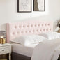 Tufted Upholstered Headboard Queen Size, Sturdy and Durable Solid Wood Bed headboard, Fabric Headboard Adjustable Height from 37” to 51”, Modern Button Diamond Design Head Board, Pink