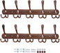 Dseap Wall Mounted Coat Rack - 5 Tri Hooks, Heavy Duty, Stainless Steel, Metal Coat Hook Rail for Coat Hat Towel Purse Robes Mudroom Bathroom Entryway (Antique Copper, 2 Packs)