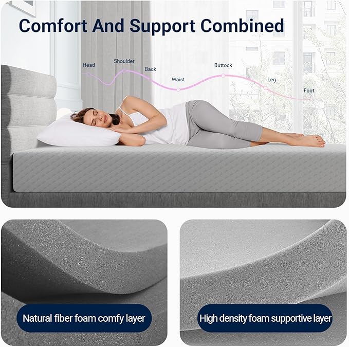 Avenco Queen Mattress, 8 Inch Memory Foam Queen Size Mattress in a Box for Comfort Sleep & Pressure Relief, CertiPUR-US Certified Medium Firm