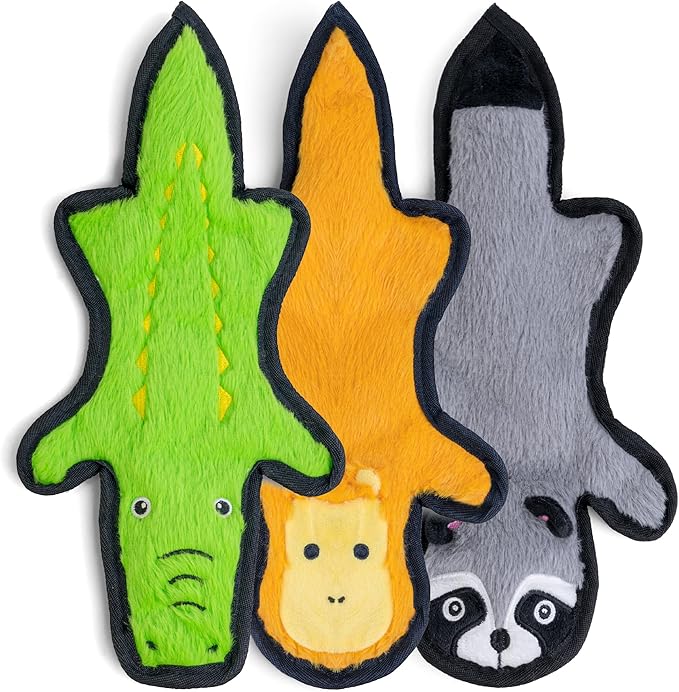 SHARLOVY No Stuffing Dog Toys Crinkle Squeaky, Long Lasting Chews for Aggressive, Durable Plush Dog Puppy Chew Toys for Teething, with 6 Tough Layers for Small Medium Large Breed-Mewly Pet